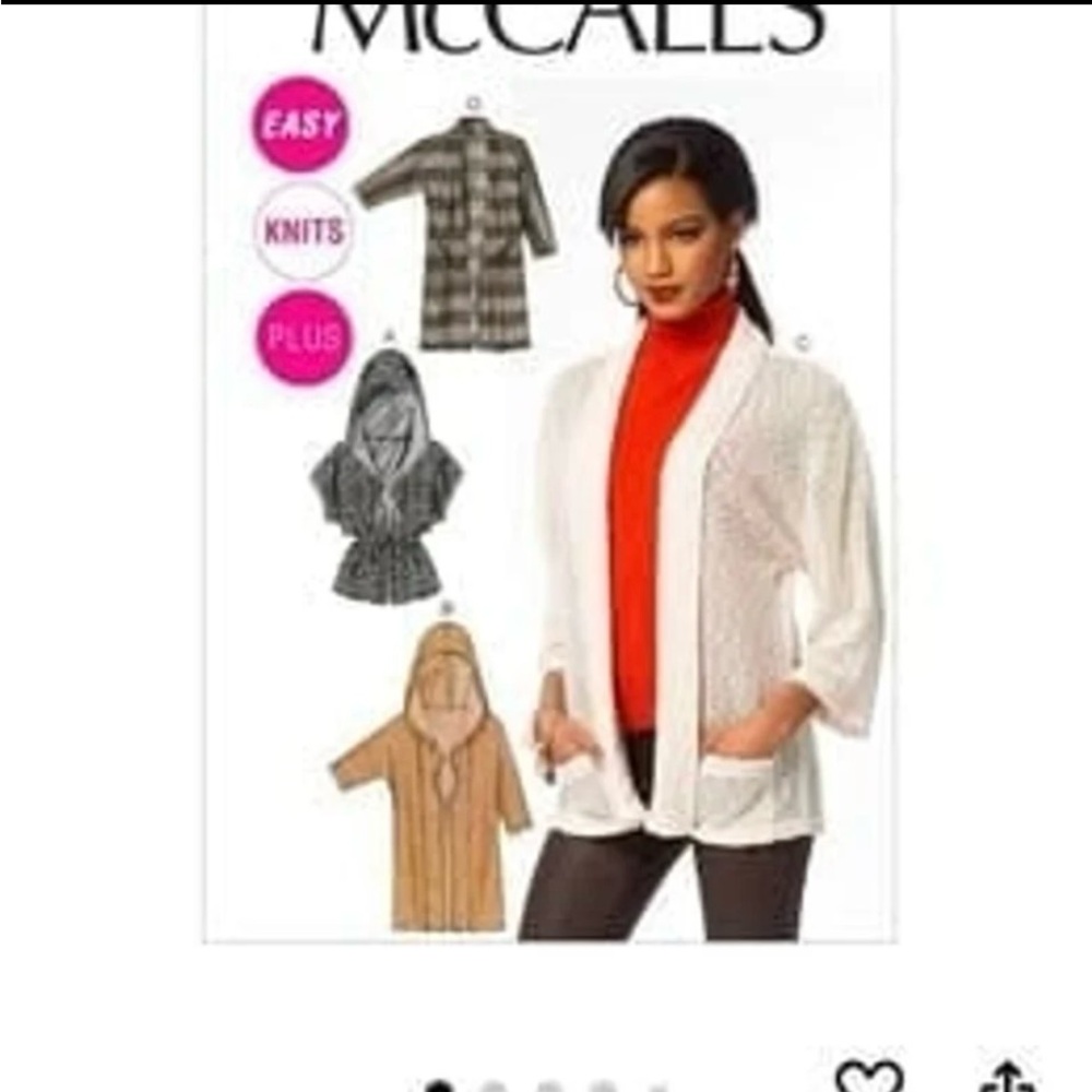 M6802 Misses Sweater Open Cardigans Sewing Pattern